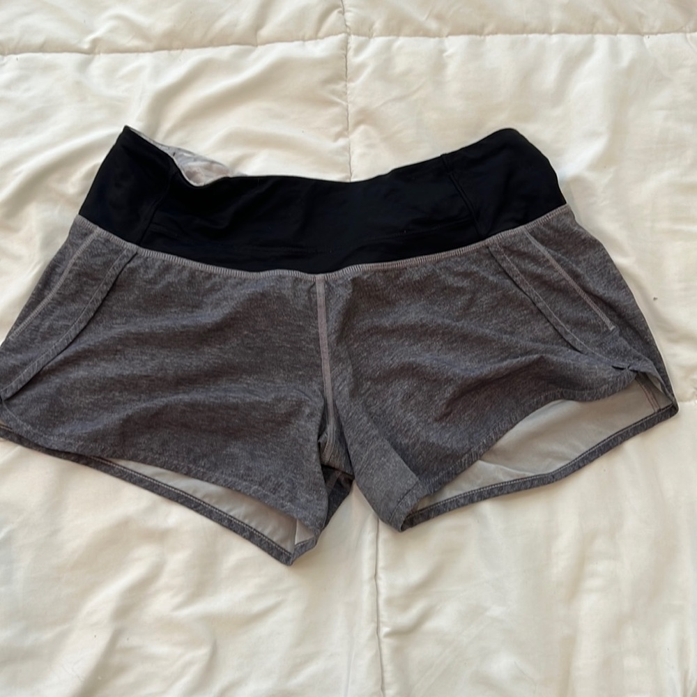 Gray lululemon run times shorts. Gently worn. 4 in inseam. Size 6